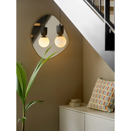 Lampa wisząca czarna + klosz biała kula Sadie NO2512603003 - Nordlux